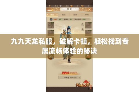 九九天龙私服，破解卡顿，轻松找到专属流畅体验的秘诀