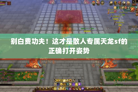 别白费功夫！这才是散人专属天龙sf的正确打开姿势