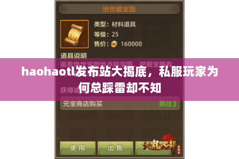 haohaotl发布站大揭底，私服玩家为何总踩雷却不知
