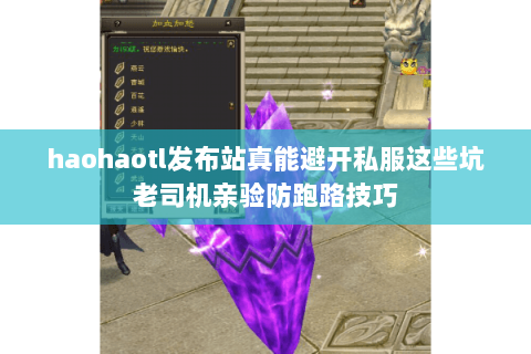 haohaotl发布站真能避开私服这些坑老司机亲验防跑路技巧 haohaotl发布站真能避开私服这些坑老司机亲验防跑路技巧