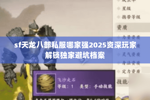 sf天龙八部私服哪家强2025资深玩家解锁独家避坑档案 sf天龙八部私服哪家强2025资深玩家解锁独家避坑档案