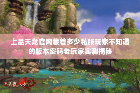 上品天龙官网藏着多少私服玩家不知道的版本密码老玩家实测揭秘