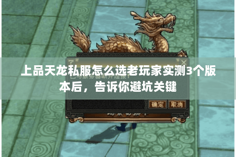 上品天龙私服怎么选老玩家实测3个版本后，告诉你避坑关键