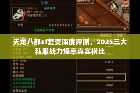 天龙八部sf复变深度评测，2025三大私服战力爆率真实横比