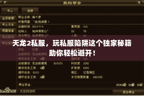 天龙2私服，玩私服陷阱这个独家秘籍助你轻松避开！