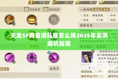 天龙SF网靠谱私服怎么挑2025年实测避坑指南