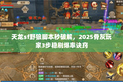 天龙sf野狼脚本秒破解，2025骨灰玩家3步稳刷爆率诀窍