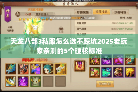 天龙八部3私服怎么选不踩坑2025老玩家亲测的5个硬核标准