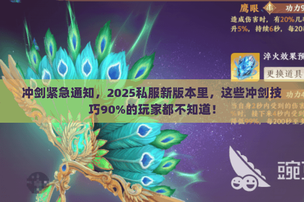 冲剑紧急通知，2025私服新版本里，这些冲剑技巧90%的玩家都不知道！
