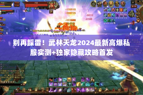 别再踩雷！武林天龙2024最新高爆私服实测+独家隐藏攻略首发