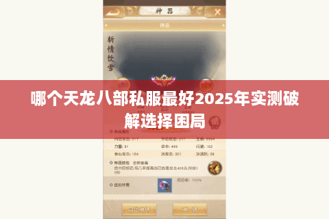 哪个天龙八部私服最好2025年实测破解选择困局