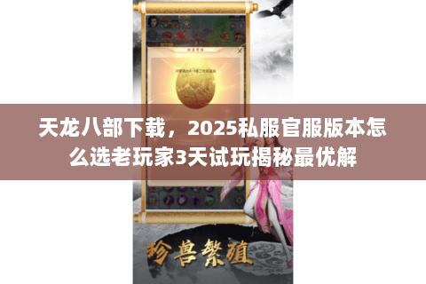 天龙八部下载，2025私服官服版本怎么选老玩家3天试玩揭秘最优解