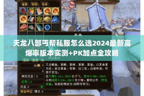 天龙八部丐帮私服怎么选2024最新高爆率版本实测+PK加点全攻略