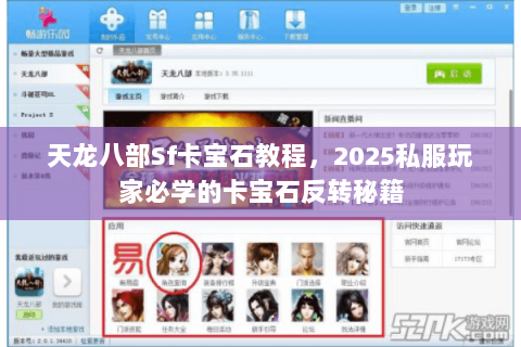 天龙八部Sf卡宝石教程，2025私服玩家必学的卡宝石反转秘籍
