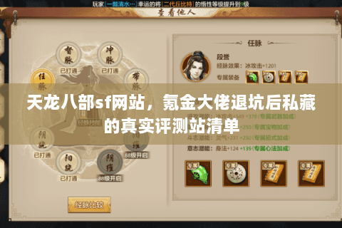 天龙八部sf网站，氪金大佬退坑后私藏的真实评测站清单
