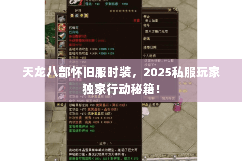 天龙八部怀旧服时装，2025私服玩家独家行动秘籍！