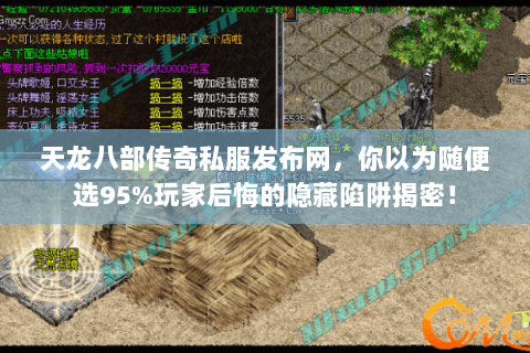 天龙八部传奇私服发布网，你以为随便选95%玩家后悔的隐藏陷阱揭密！