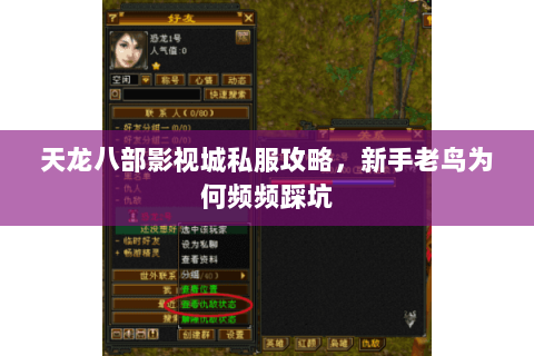 天龙八部影视城私服攻略，新手老鸟为何频频踩坑