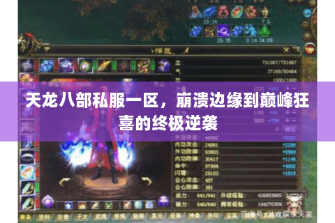 天龙八部私服一区，崩溃边缘到巅峰狂喜的终极逆袭