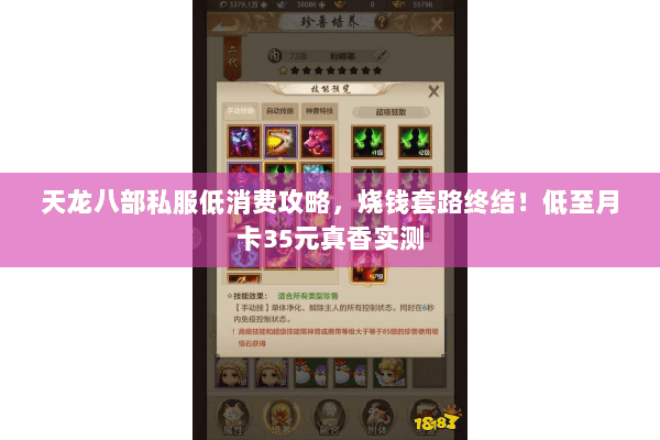 天龙八部私服低消费攻略，烧钱套路终结！低至月卡35元真香实测