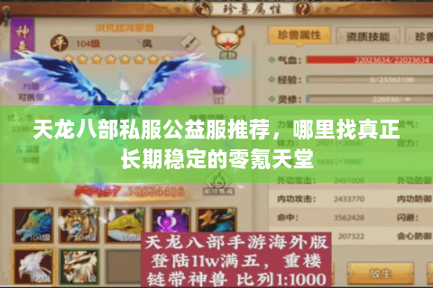 天龙八部私服公益服推荐，哪里找真正长期稳定的零氪天堂