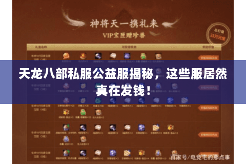 天龙八部私服公益服揭秘，这些服居然真在发钱！