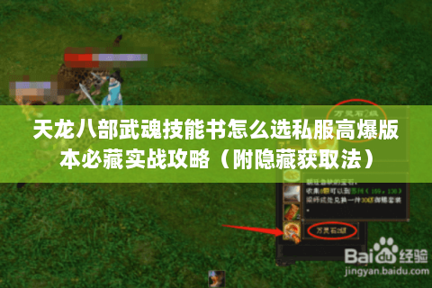 天龙八部武魂技能书怎么选私服高爆版本必藏实战攻略（附隐藏获取法）