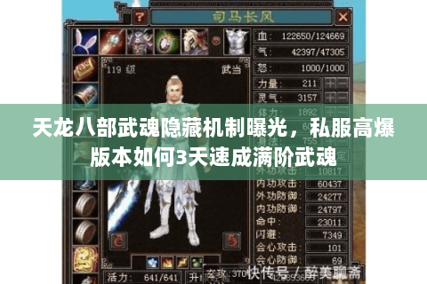 天龙八部武魂隐藏机制曝光，私服高爆版本如何3天速成满阶武魂