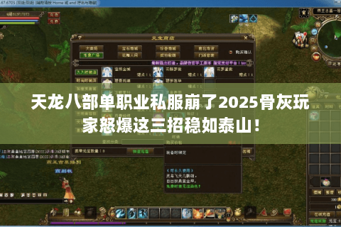 天龙八部单职业私服崩了2025骨灰玩家怒爆这三招稳如泰山！