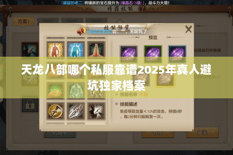 天龙八部哪个私服靠谱2025年真人避坑独家档案