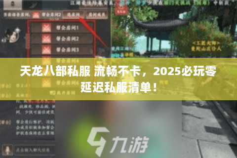 天龙八部私服 流畅不卡，2025必玩零延迟私服清单！