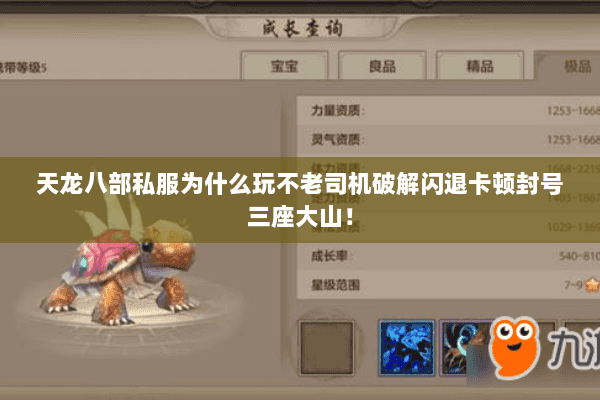 天龙八部私服为什么玩不老司机破解闪退卡顿封号三座大山！