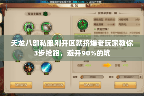 天龙八部私服刚开区就挤爆老玩家教你3步抢跑，避开90%的坑