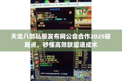 天龙八部私服发布网公会合作2025破局点，秒懂高效联盟速成术