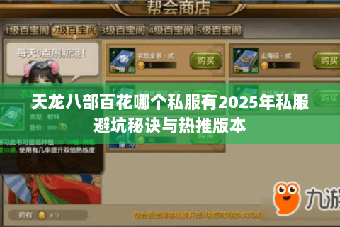 天龙八部百花哪个私服有2025年私服避坑秘诀与热推版本