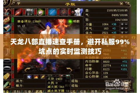 天龙八部直播速查手册，避开私服99%坑点的实时监测技巧