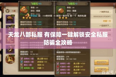 天龙八部私服 有保障一键解锁安全私服防骗全攻略
