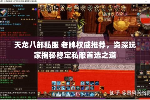 天龙八部私服 老牌权威推荐，资深玩家揭秘稳定私服首选之道