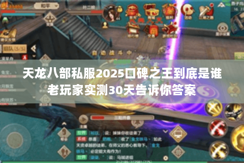 天龙八部私服2025口碑之王到底是谁老玩家实测30天告诉你答案