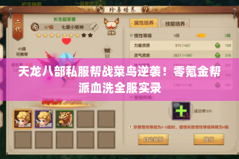 天龙八部私服帮战菜鸟逆袭！零氪金帮派血洗全服实录