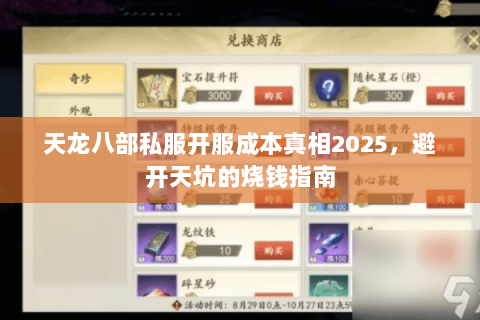 天龙八部私服开服成本真相2025，避开天坑的烧钱指南