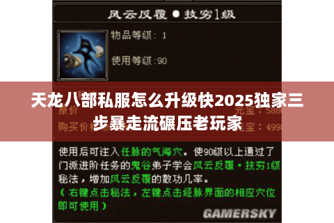 天龙八部私服怎么升级快2025独家三步暴走流碾压老玩家 天龙八部私服怎么升级快2025独家三步暴走流碾压老玩家