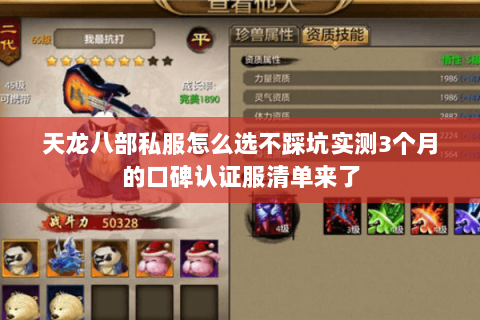 天龙八部私服怎么选不踩坑实测3个月的口碑认证服清单来了