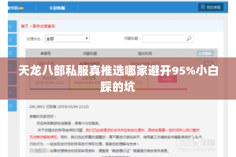 天龙八部私服真推选哪家避开95%小白踩的坑