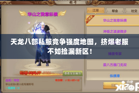 天龙八部私服竞争强度地图，挤爆老服不如捡漏新区！