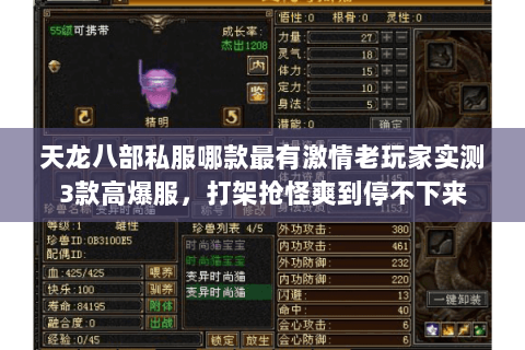 天龙八部私服哪款最有激情老玩家实测3款高爆服，打架抢怪爽到停不下来