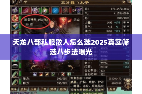 天龙八部私服散人怎么选2025真实筛选八步法曝光