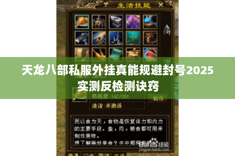 天龙八部私服外挂真能规避封号2025实测反检测诀窍 天龙八部私服外挂真能规避封号2025实测反检测诀窍
