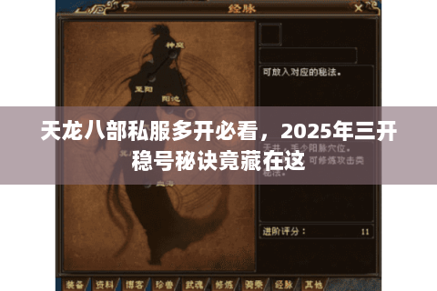 天龙八部私服多开必看，2025年三开稳号秘诀竟藏在这