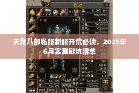 天龙八部私服新服开荒必读，2025年6月实测避坑清单